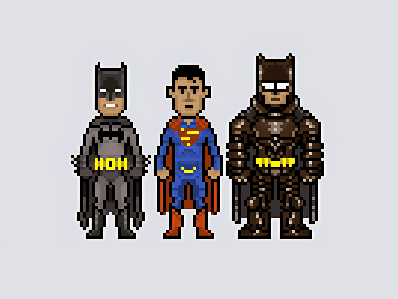 Batman vs Superman Pixel Art